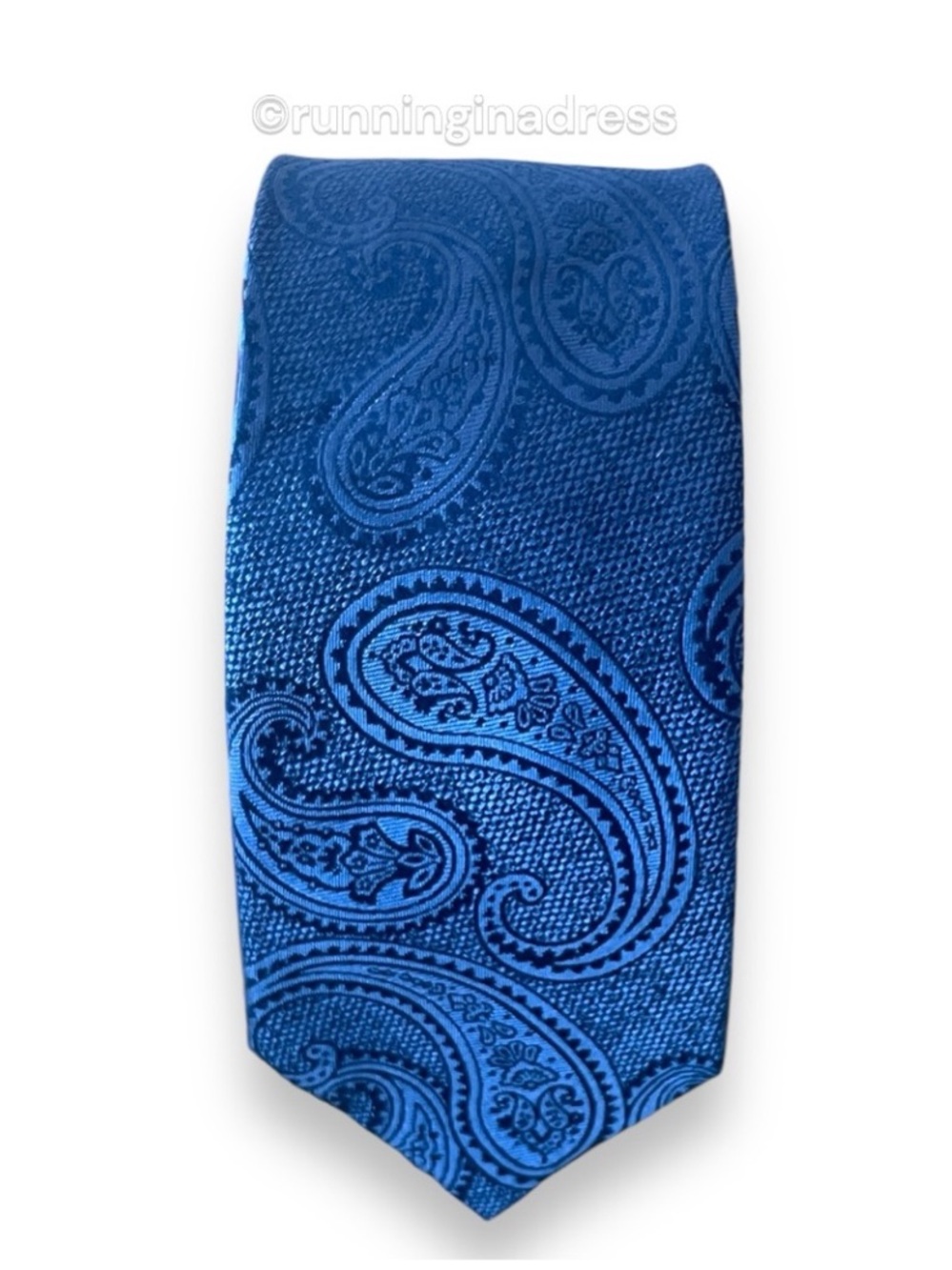 Charles Tyrwhitt Blue Paisley 100% Silk Tie Mens Luxury Woven Dress Necktie NWOT